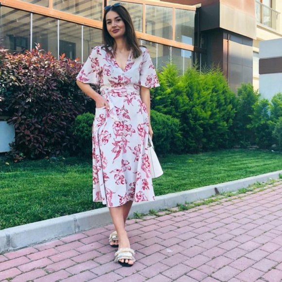 Zara floral print dress SIZE M - Picture 3 of 6